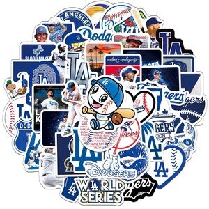 50 pcs LA DODGERS Laptop Skateboard doodle Waterproof Sticker